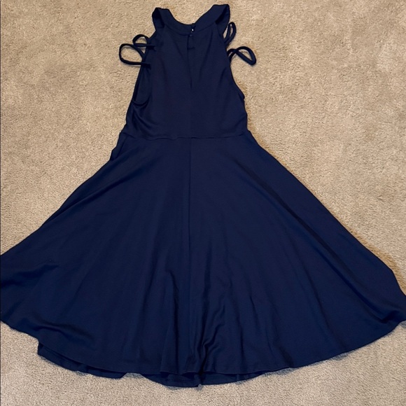 Torrid Navy Blue Midi Dress with Strappy Shoulders - Picture 4 of 6